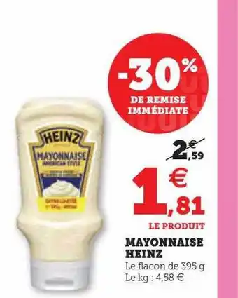 Hyper U Mayonnaise heinz offre
