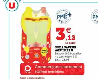 Soda saveur agrumes u