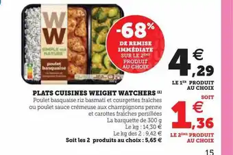 Hyper U Plats cuisinés weight watchers offre