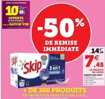 Hyper U Lessive 3 en 1 skip offre
