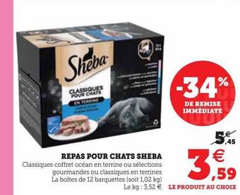 Hyper U Repas pour chat sheba offre