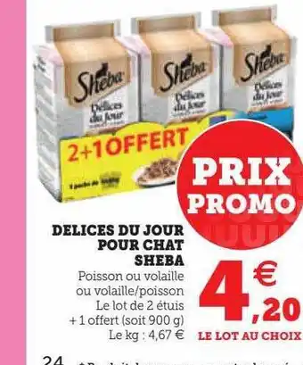 Hyper U Délices du jour pour chat sheba offre