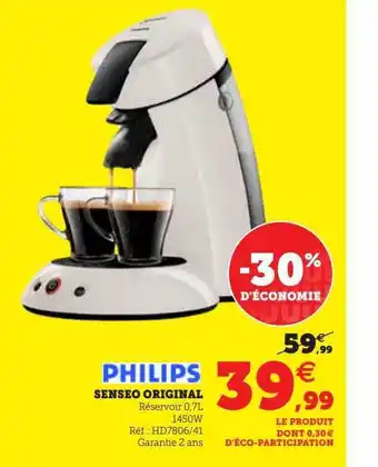 Hyper U Senseo original philips offre