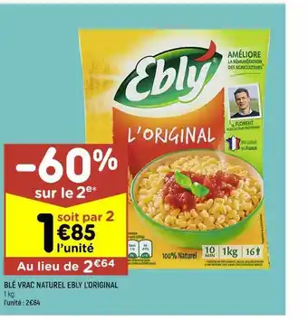 Leader Price Blé vrac naturel ebly l'original offre