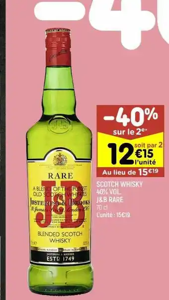 Leader Price Scotch whisky 40% vol. j&b rare offre
