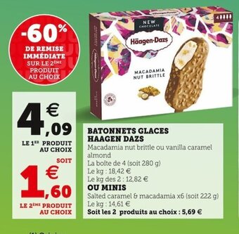 Super U Batonnets glaces HAAGEN DAZS offre