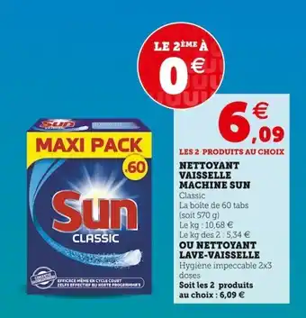 Super U Nettoyant vaisselle machine SUN offre
