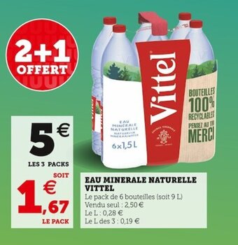 Super U Eau minerale naturelle VITTEL offre