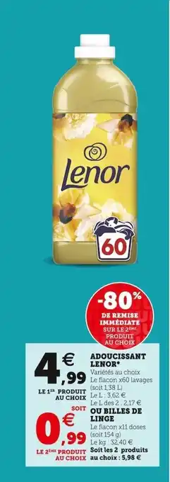 Super U Adoucissant LENOR offre