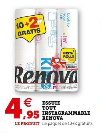 Super U Essuie tout instagrammable RENOVA offre