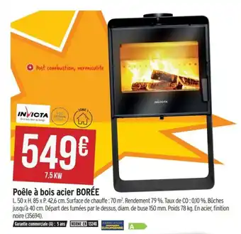 Bricorama Poêle à bois acier borée offre