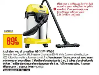 Bricorama Aspirateur eau et poussières wd 3 s v-19/4/20 offre