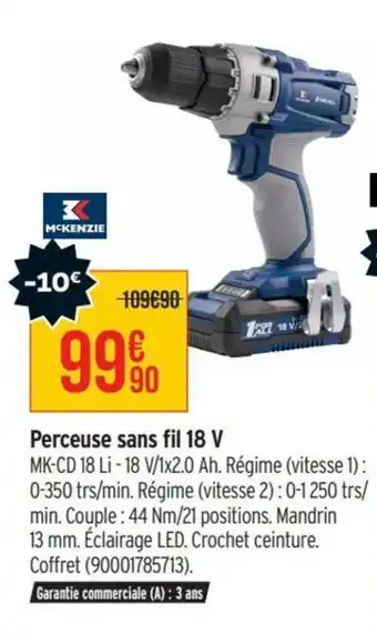 Bricorama Perceuse sans fil 18 V offre