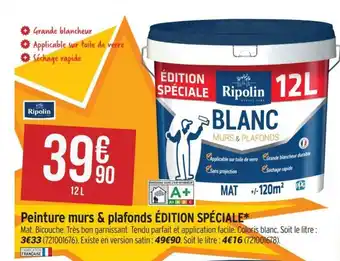 Bricorama Peinture murs & plafonds édition spéciale offre