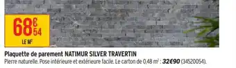 Plaquette de parement natimur silver travertin