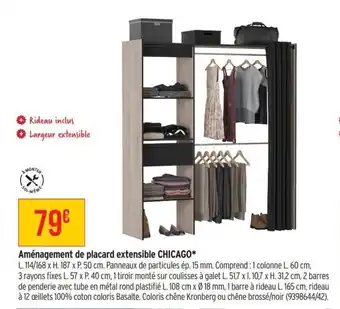 Aménagement de placard extensible chicago