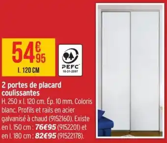 Bricorama 2 portes de placard coulissantes offre