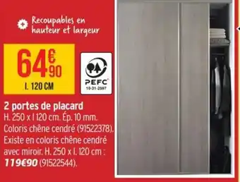 Bricorama 2 portes de placard offre