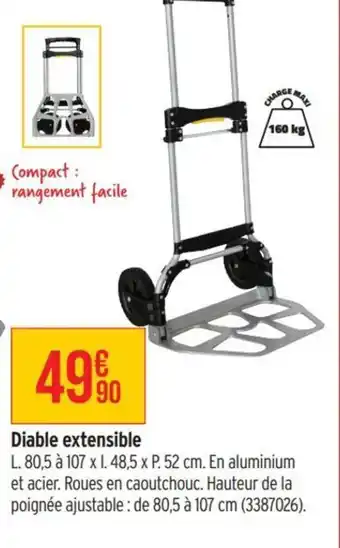Bricorama Diable extensible offre