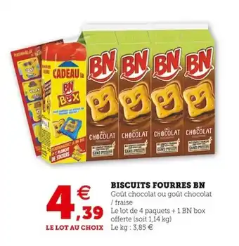 Super U Biscuits fourres BN offre