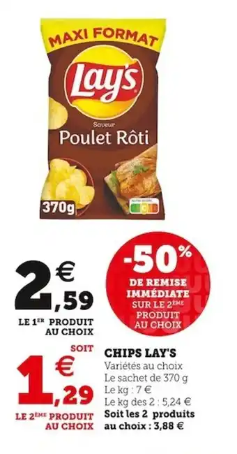 Super U Chips LAY'S offre
