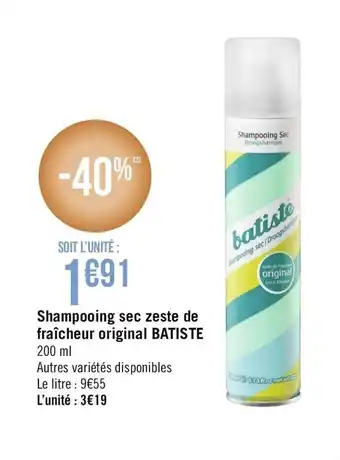 Shampooing sec zeste de fraîcheur original Batiste