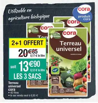Cora x Carrefour Terreau universel cora offre