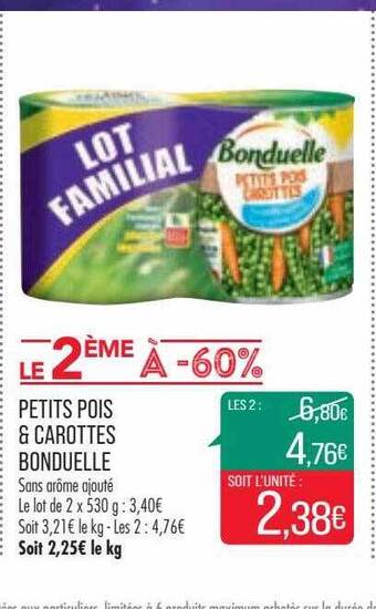 Match Petits pois & carottes bonduelle offre