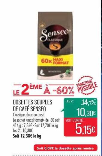 Match Dosettes souples de café senseo offre