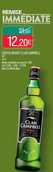 Match Scotch whisky clan campbell offre