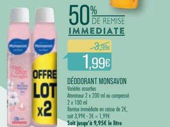 Match Déodorant monsavon offre
