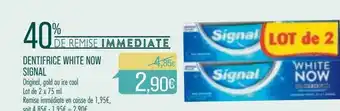 Match Dentifrice white now signal offre