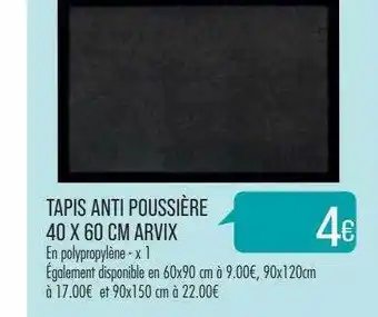 Match Tapis anti poussière 40 x 60 cm arvix offre