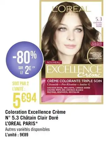 Géant Casino Coloration Excellence Crème offre