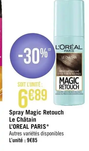 Géant Casino Spray Magic Retouch Le Châtain offre