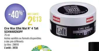 Géant Casino Cire Wax Effet Mat offre