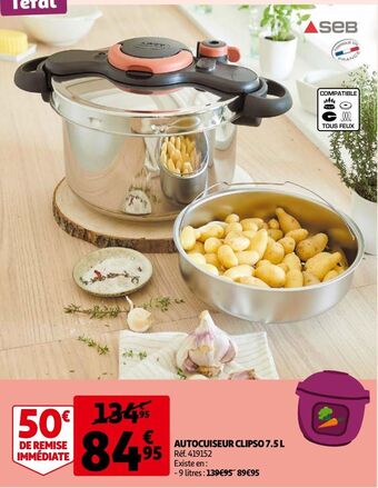 Auchan Autocuiseur clipso 7.5 l offre