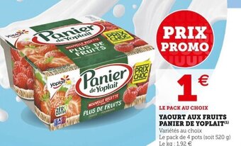 Super U Yaourt Aux Fruits Panier de Yoplait offre