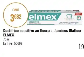 Géant Casino Dentifrice sensitive au fluorure d'amines Olafluor offre