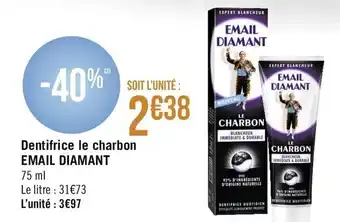 Géant Casino Dentifrice le charbon Email Diamant offre