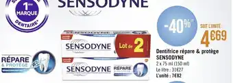 Géant Casino Dentifrice répare & protège Sensodyne offre