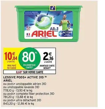 Intermarché Express Lessive pods+ active 31d ariel offre
