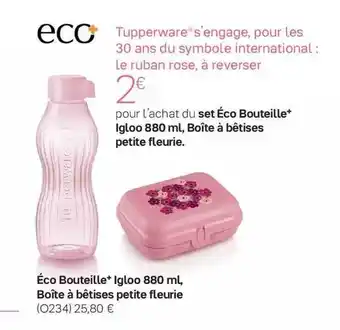 Tupperware Éco bouteille igloo 880ml, boîte à bêtises petite fleurie offre