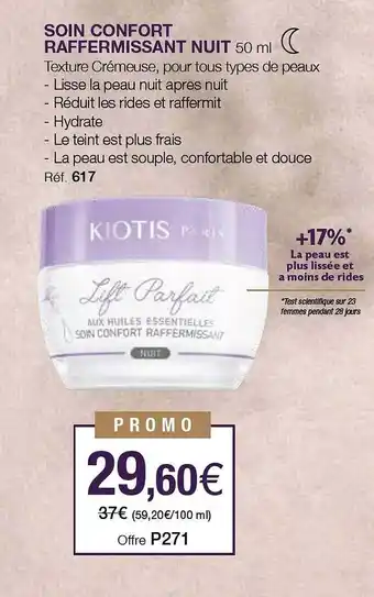 Stanhome Soin confort raffermissant nuit kiotis offre