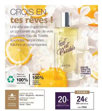 Stanhome Eau de toilette tout est possible kiotis offre