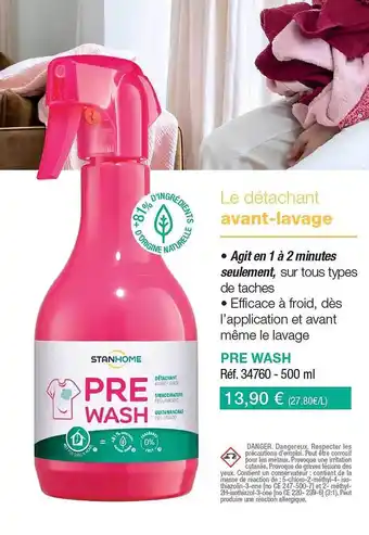 Stanhome Pre wash stanhome offre