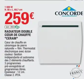 Radiateur Double Cœur de Chauffe Ceram
