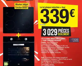 Brico Dépôt Lot Plaque Induction 4 Zones +Four Chaleur Brassée offre