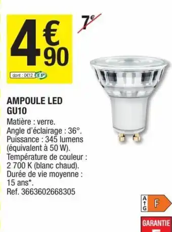 Brico Dépôt Ampoule Led Gu10 offre