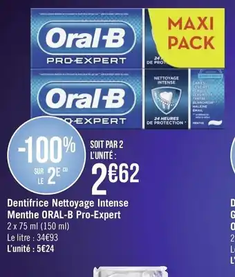 Géant Casino Dentifrice Nettoyage Intense offre